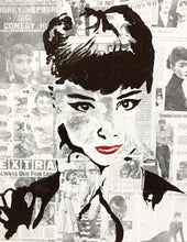Audrey Hepburn Mixed Media Painting (16"x20" Limited Edition Museum Print)