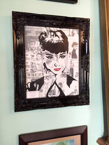 Audrey Hepburn Mixed Media Painting (16"x20" Limited Edition Museum Print)
