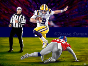 "The Best Ever" Oil Painting of Joe Burrow, LSU (Limited Edition Print)