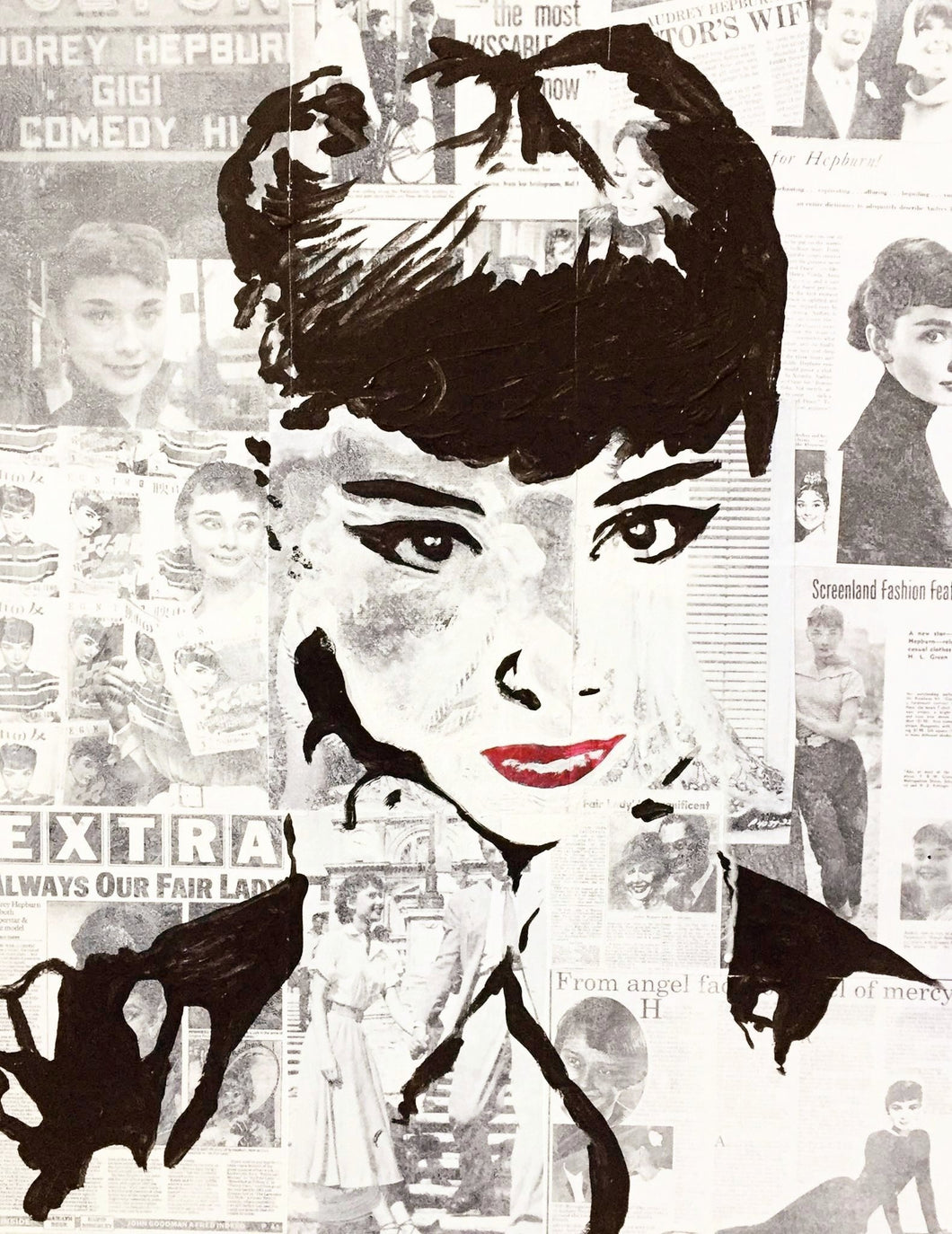 Audrey Hepburn Mixed Media Original Painting