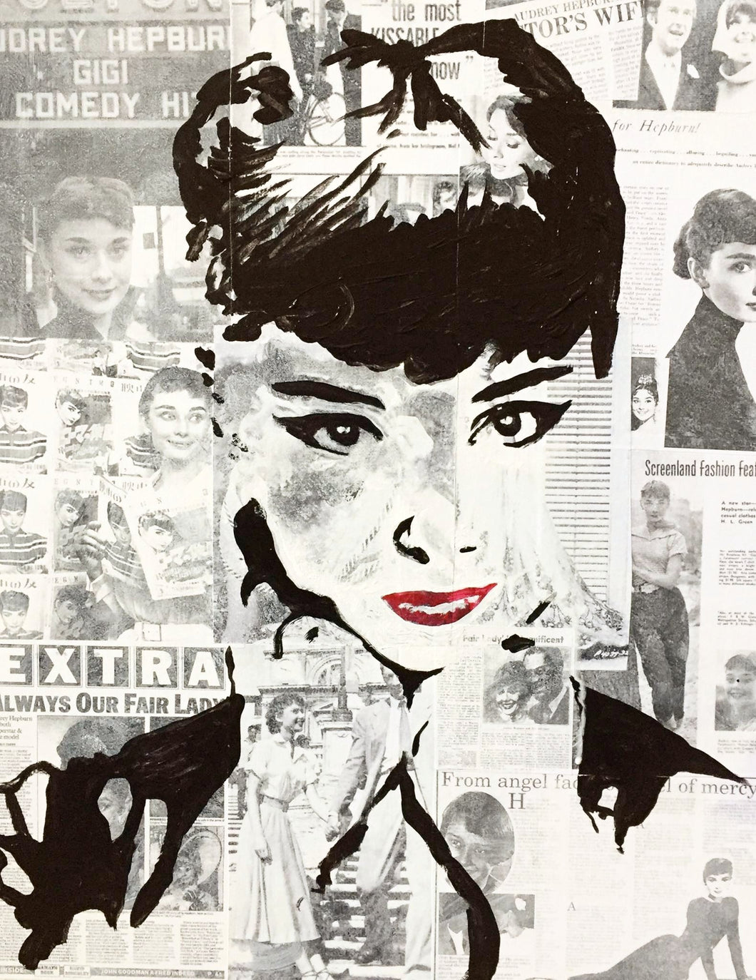 Audrey Hepburn Mixed Media Painting (16