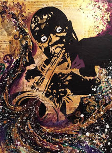 Louis Armstrong Mixed Media Original Painting (16"x20" canvas)