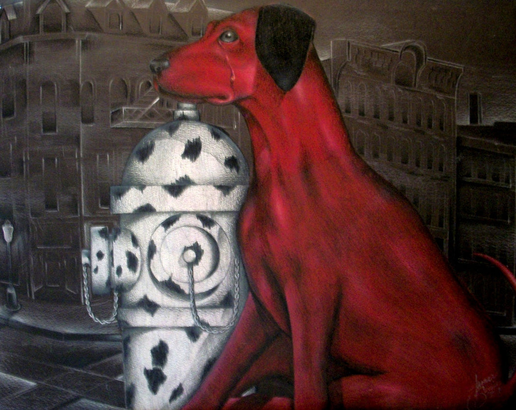 Red dog dalmatian art